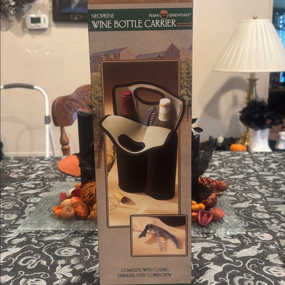 Napa Essentials Neoprene Wine Bottle Carrier & Stainless Steel Corkscrew
